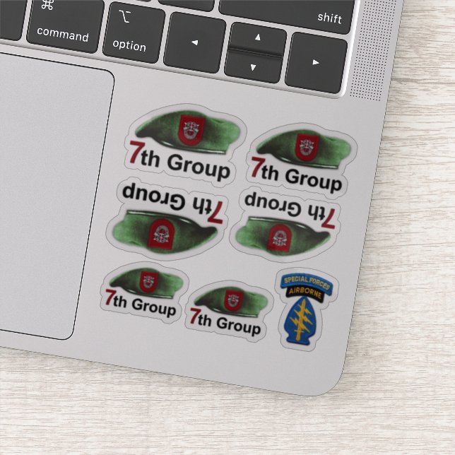 Sticker 7e SFGA SFG Green Berets Contour (Détail)
