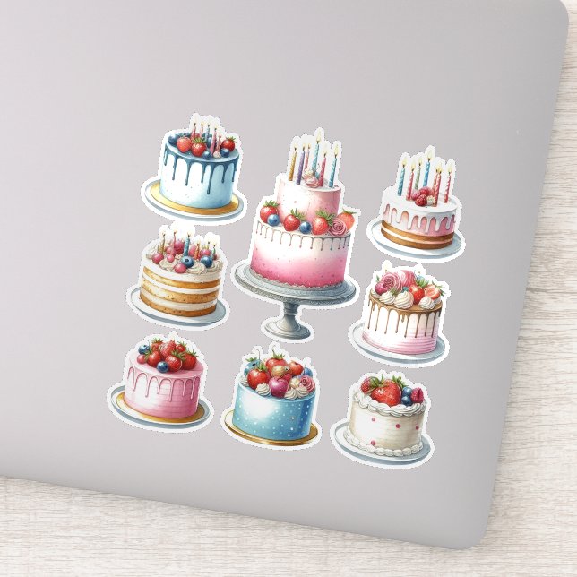 Sticker 8 Gâteaux d'anniversaire (Détail)
