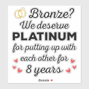 Sticker 8e anniversaire de mariage I - Couple drôle Bronze