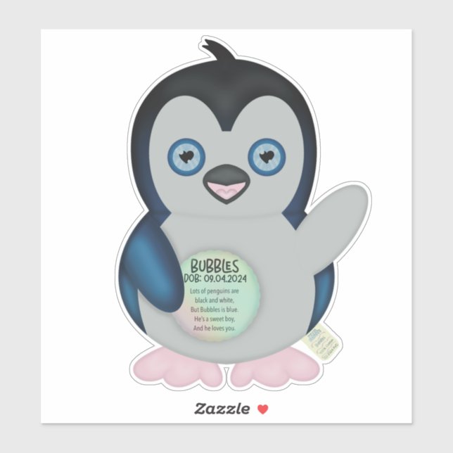 Sticker 90s Throwback - Pixel Babies Plushie (Bubbles le (Feuille)