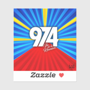 Sticker 974 Ile de la Reunion Signature Maveli R zoom1