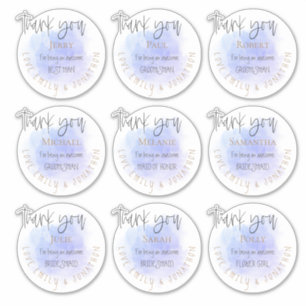 Sticker 9 Noms Merci Message Mariage Individuel Lilac