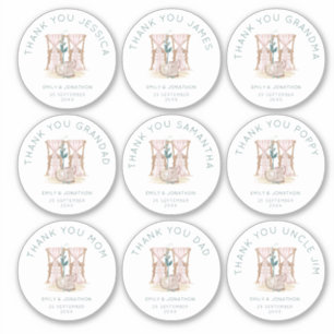 Sticker 9 petits noms individuels Mercis chaises Mariage