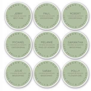 Sticker 9 Remerciements de nom individuel pour la mariée e