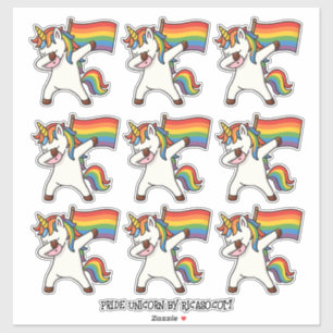 Sticker 9 Unicornes Gay pride Dabbing Avec Indicateur