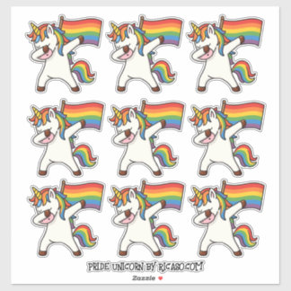 Sticker 9 Unicornes Gay pride Dabbing Avec Indicateur