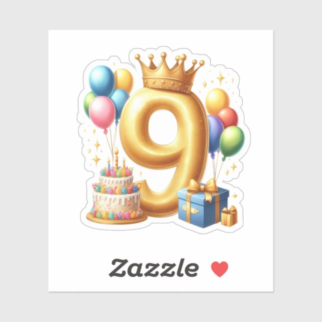 Sticker 9e anniversaire doré (Feuille)