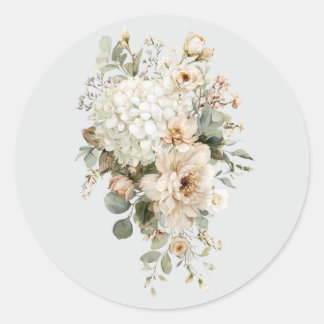 Sticker à arrangements floraux ivoire - Élégant