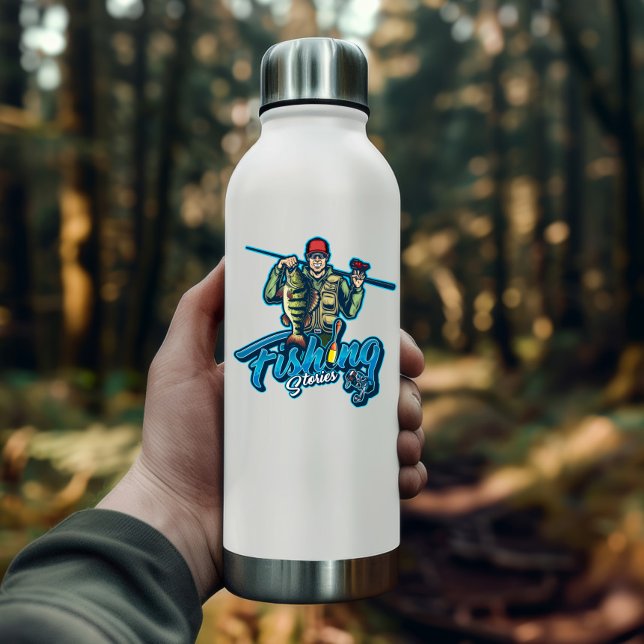 Sticker à bâton de poisson de basse pêche | Sticke (Bass Fisherman Stories | Die-Cut Sticker)