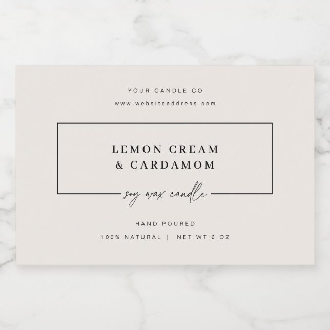 Sticker à bougie minime Étiquette de produit (Étiquettes simples)