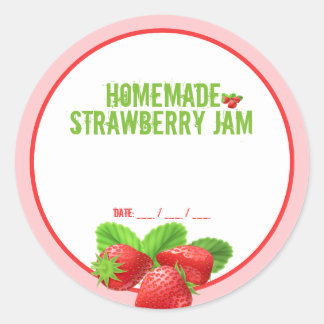 Sticker à canne à confiture de fraises maison