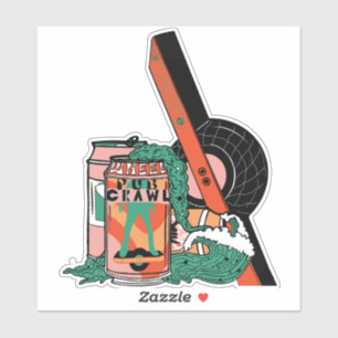 Sticker à canne à roulettes
