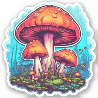 Sticker à champignons Trippy : Un plaisir psychédé