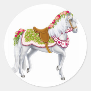 Sticker à cheval Rose