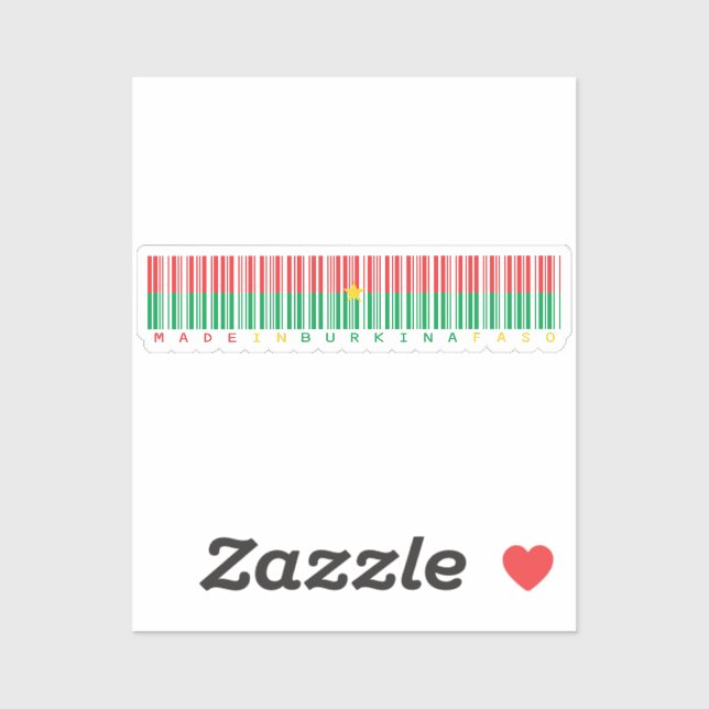 Sticker à code barre fabriqué au Burkina Faso (Feuille)