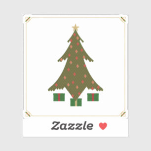 Sticker à contour de Noël incliné