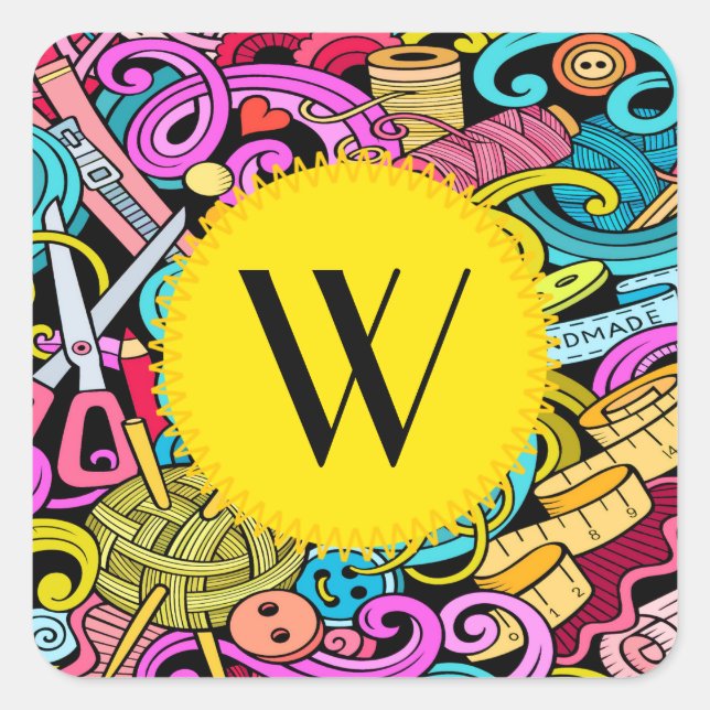 Sticker à coudre et à tricoter contemporain (Devant)