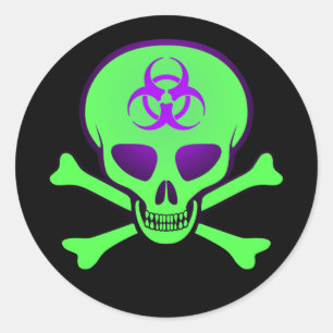 Sticker à crâne vert-pourpre