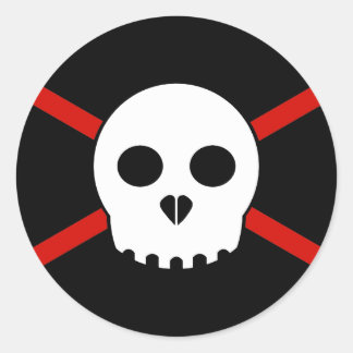 Sticker à crâne X blanc et rouge