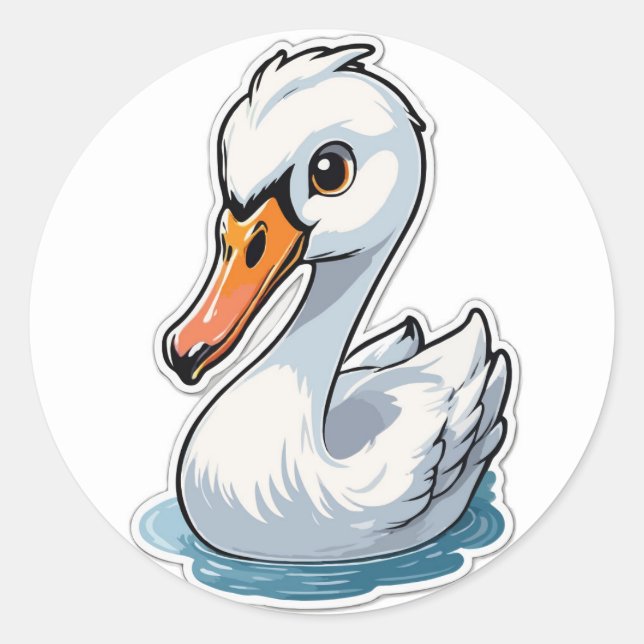 Sticker à cygne gracieux (Devant)