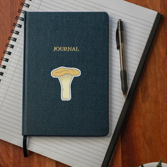 Sticker à découpe personnalisée Chanterelle Botani (Botanical Chanterelle Mushroom Custom-Cut Sticker)