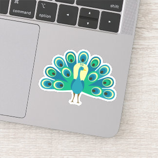 Sticker à découpe pour oiseaux paon Jungle Die