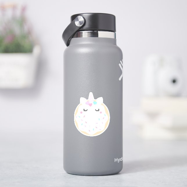 Sticker à Donut Unicorn mignon (HydroFlask)