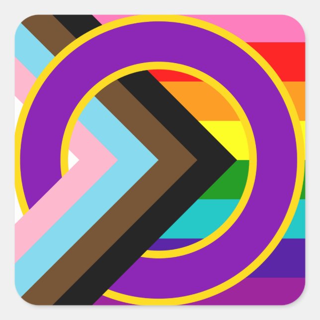 Sticker à drapeau à 8 Fierté progressif inclus (Devant)