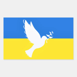 Sticker à drapeau ukrainien avec la colombe de la 