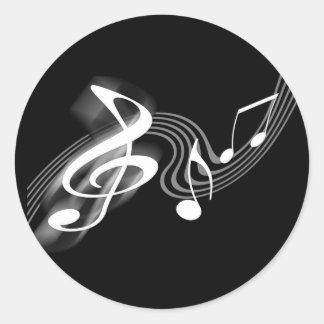 Sticker à échelle musicale noire et blanche