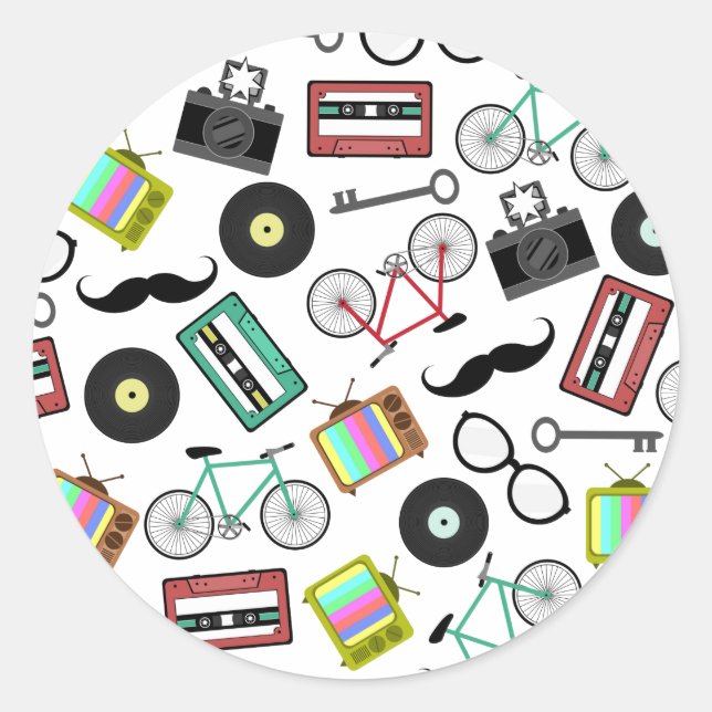 Sticker à enveloppe à thème Hipster (Devant)