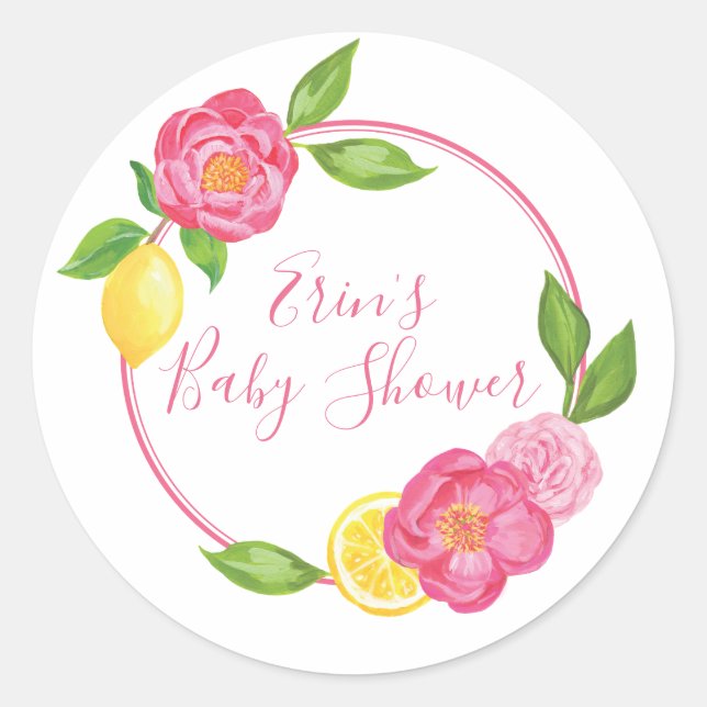 Sticker à étiquette Fleur de Citron Personnalisé M (Devant)