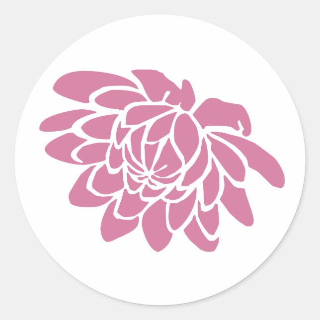 Sticker à fleurs de Lotus rose (blanc) (Devant)