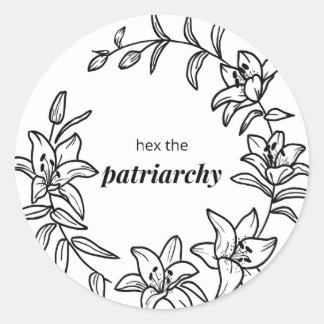 Sticker à fleurs Lily avec "Hex the Patriarchy"