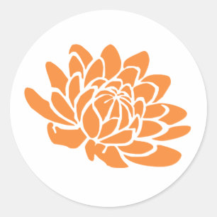 Sticker à fleurs Lotus (orange)