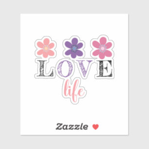 Sticker à fleurs Love Life