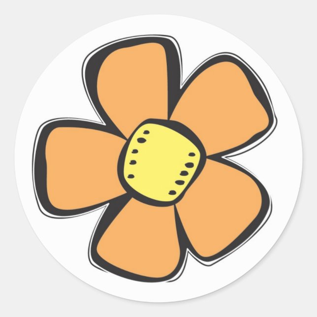 Sticker à fleurs orange (Devant)