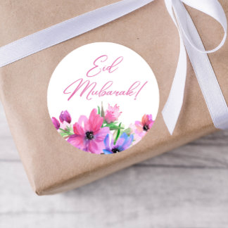 Sticker à fleurs roses de l'Aïd Moubarak