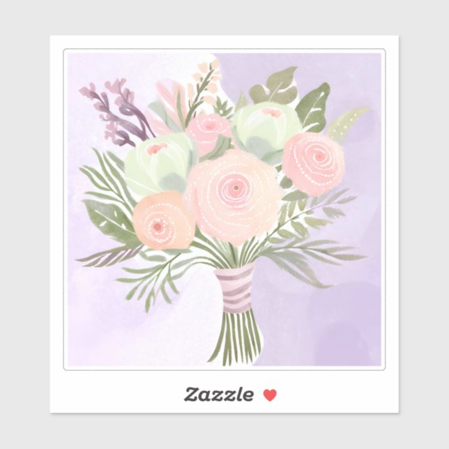 Sticker à fleurs violettes (Feuille)