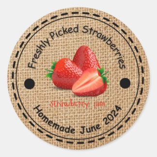 Sticker à la confiture de fraise Burlap