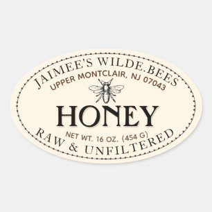 Sticker à la frontière ovale de l'abeille héraldiq