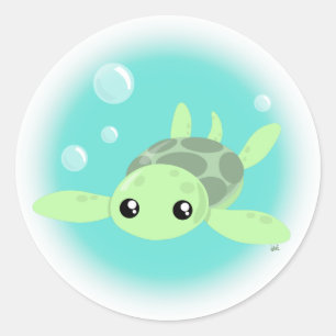 Sticker à la tortue de mer mignonne