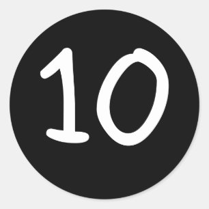 Sticker à numéro personnalisé rond noir