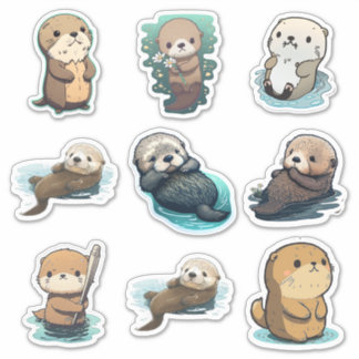 Sticker à Otter de mer de style différent