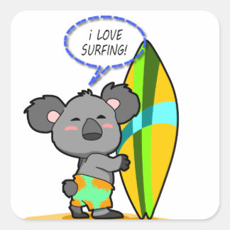 Sticker à ours surf Koala