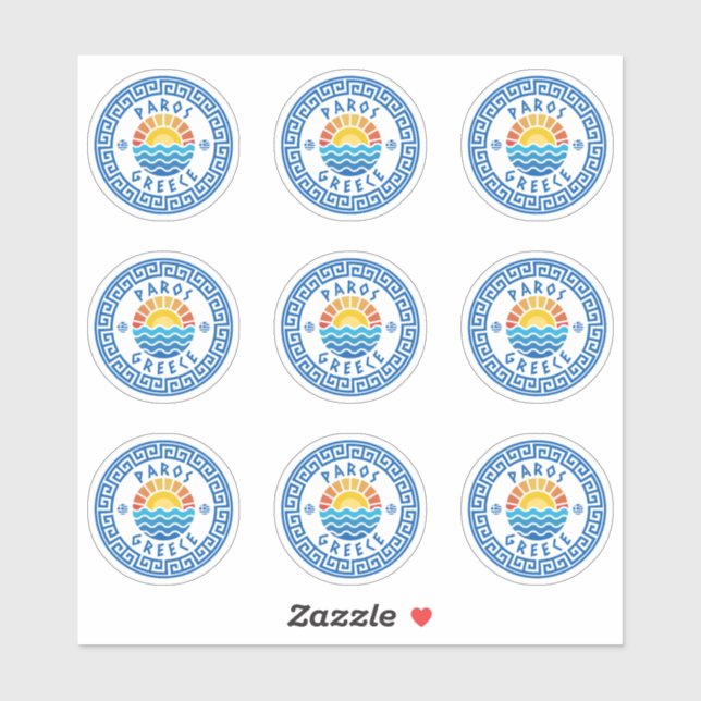 Sticker à pack multiple pour l'île de Paros, Grèce (Feuille)