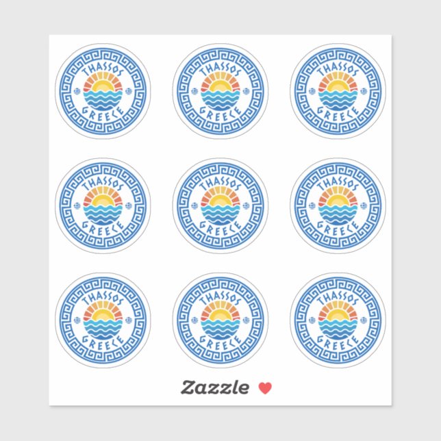 Sticker à pack multiple Thassos Island, Grèce (Feuille)