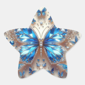 Sticker à papillon Diamant Bleu - Astuce élégante