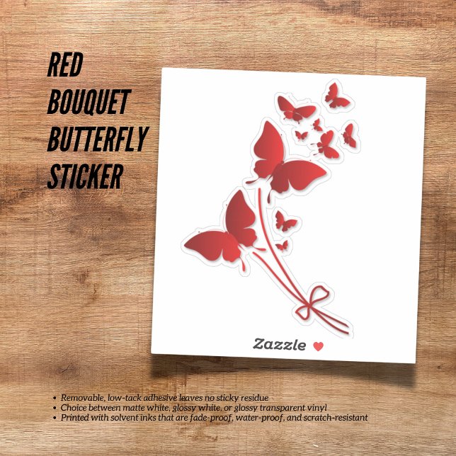 Sticker à papillon rouge Bouquet (The Butterfly Studio
Red Bouquet Butterfly Sticker)