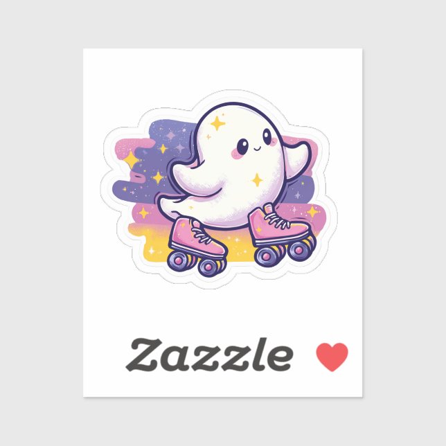 Sticker à patinage à rouleaux - Fun Cartoon Ghost (Feuille)